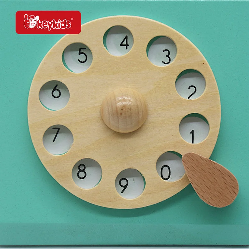 Education Play Landline Wooden Phone Toy for Kids W10D845